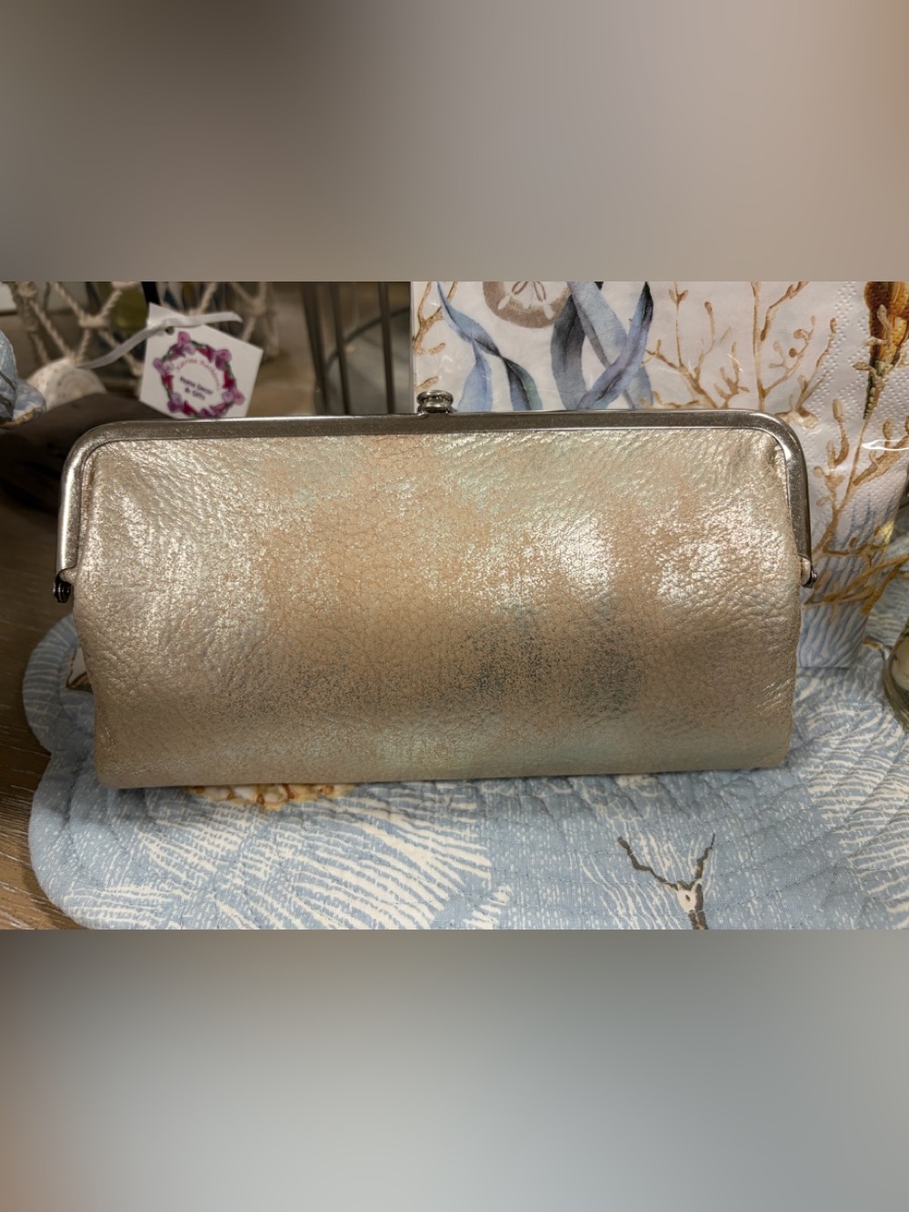HOBO Metallic Gold Lauren Clutch-Wallet